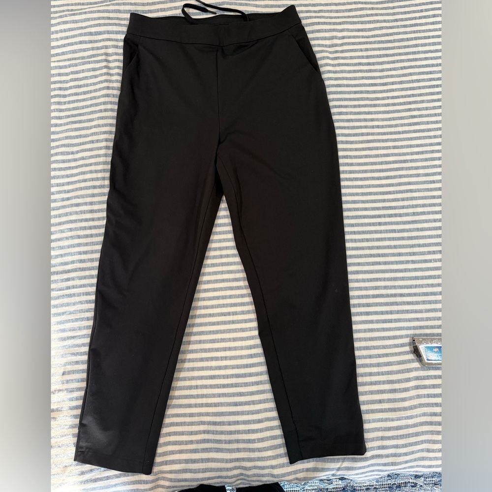 Ministry of Supply Women’s  Black Flat Front Drawstring Pants